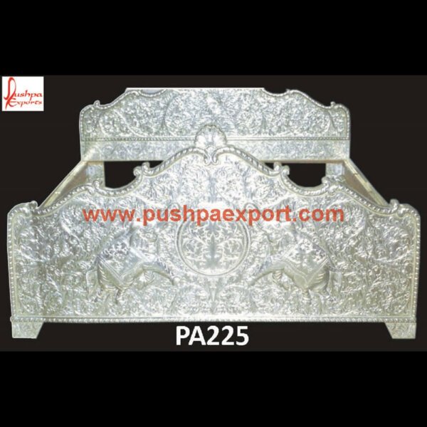 Silver Queen Bed PA225 silver king headboard, silver vanity desk, white and silver bedroom set, silver dresser and nightstand set, silver bedroom dresser, silver canopy bed, silver queen bed.jpg