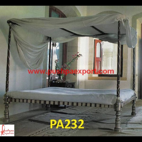 Silver Carved Charpai PA232 silver queen bed, silver twin bed, silver diamond bedroom set, silver full size bed, silver mirror bedroom set, silver headboard with diamonds, silver bedroom, silver.jpg