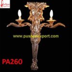Carved Silver Wall Lamp