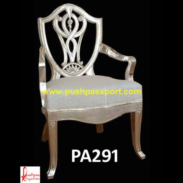 Silver Throne Style Chair PA291 - Silver Throne Chair, Silver Sofa Chair, Silver Metal Dining Room Chairs, Silver Metal Dining Chair, Silver Leather Dining Chair, Silver King Chair, Silver Grey Velvet Dining Chairs.jpg