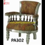 Silver Carving Accent Chair