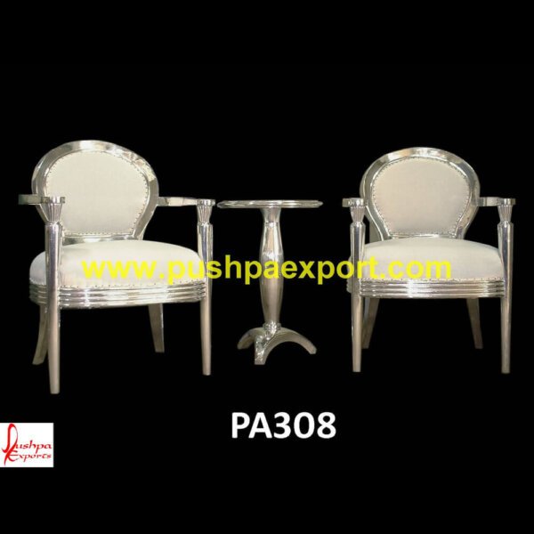 Silver Crushed Velvet Chair With Table PA308 - Silver Crushed Velvet Dining Chair, Silver Crushed Velvet Bedroom Chair, Silver Chairs For Dining Table, Silver Chair Furniture, Silver Chair For Dressing Table, Silver Chair For B.jpg