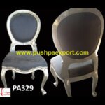 Round Back Silver Accent Chair