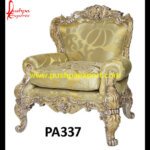 Silver Carved Floral Design Sofa Chair