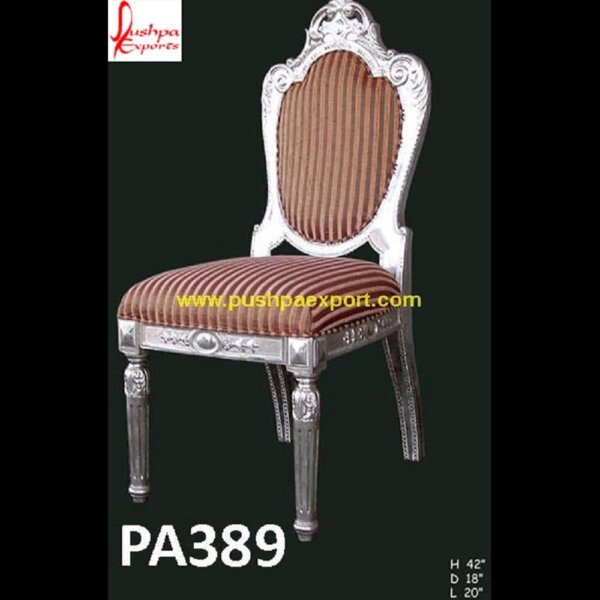 Silver Metal Dining Chair PA389 - Silver Metal Dining Chair, Silver Metal Dining Room Chairs, Silver Sofa Chair, Silver Throne Chair, Silver Upholstered Chair, Silver Vanity Chair, Silver Velvet Chair.jpg