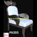 Silver Carved Wings Chair