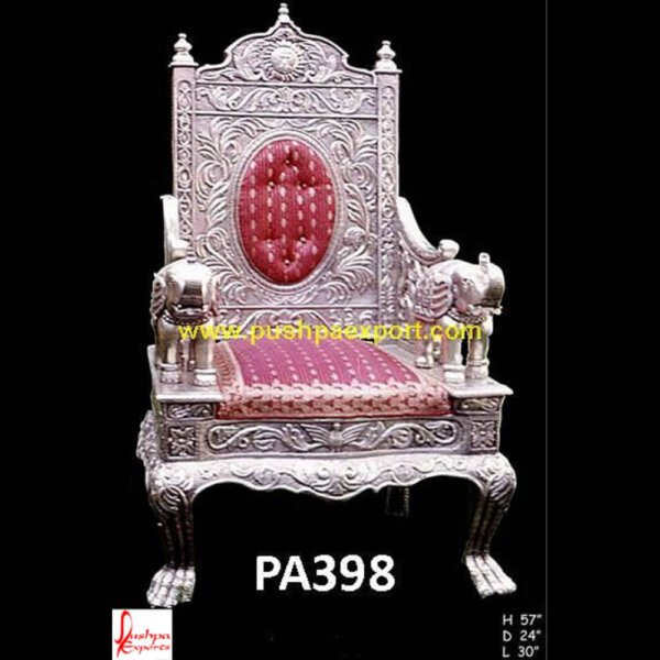 Silver Carved Elephant Arms Chair PA398 - Silver Velvet Dining Chairs And Table, Silver Wingback Chair, The Chronicles Of Narnia The Silver Chair, The Silver Chair, Vanity Chair Silver, White And Silver Chair, White And Si.jpg