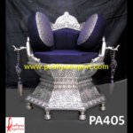 Purple Carved Silver Throne