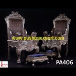 Lion Throne Silver Vanity Chair