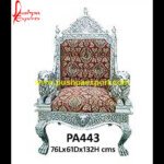 Silver Metal Carved Throne