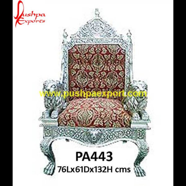 Silver Metal Carved Throne PA443 - Black And Silver Dining Table And Chairs, Black Silver Chair, Black Silver Dining Chairs, Blue And Silver Dining Chairs, Cream And Silver Dining Chairs, Crushed Velvet Silver Dinin.jpg