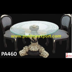 Silver And Glass Dining Table And Chairs