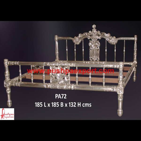 Silver Bed PA72 silver bed, silver bedroom set, silver bed frame, silver nightstand, silver chest of drawers, silver dresser with mirror, silver dresser, silver king size bedroom set, silver king bed.jpg