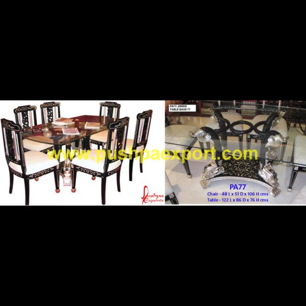 Silver Sheet Covered Dining Table And Chairs PA77_Silver White Metal Carving Dining Table Set Dining Chair silver dining room set,silver dining table,silver round table,round silver dining table,black and silver dining room set.jpg