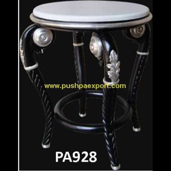 Black And Silver Engraved Vanity Stool PA928 silver plated chowki, silver plated pooja chowki, silver plated stool, silver plated stools, silver pooja chowki, silver pooja stool, silver stool ampullary carcinoma, silver stool chair,.jpg