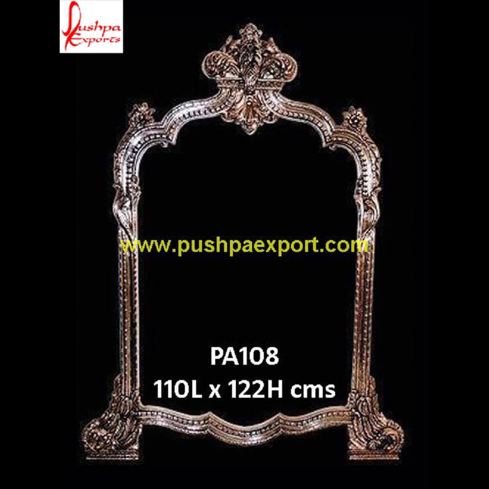 Silver Carved Wooden Mirror Frame PA108..Mirror Frame 108 –spirals and flowers silver mirror frame,silver pictures frame,silver vanity mirror, antique silver picture frame,silver carved mirror frame,vintage silver p.jpg