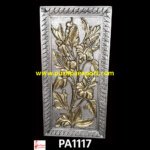 Carved Silver Metal Wall Panel