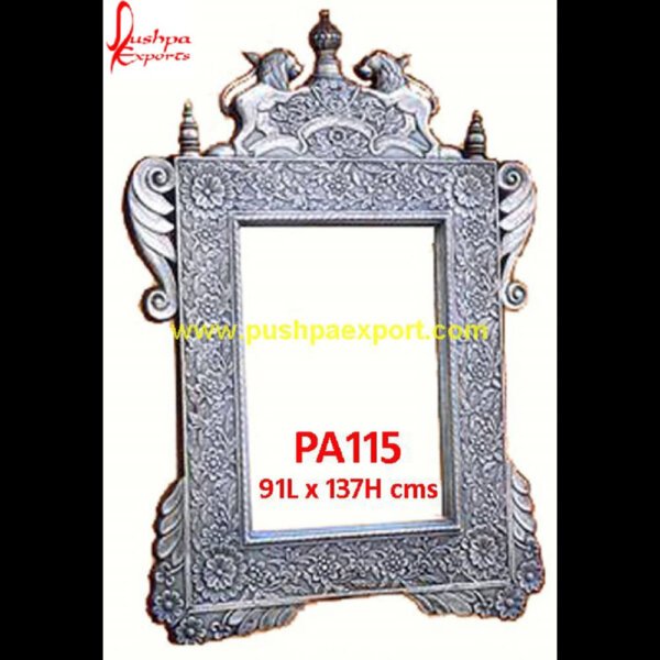 Silver Metal Frame PA115..Mirror Frame Lion, Gold and silver frames, silver and gold picture frames, silver frame bathroom mirror, silver frame engraved,silver frame full len.jpg