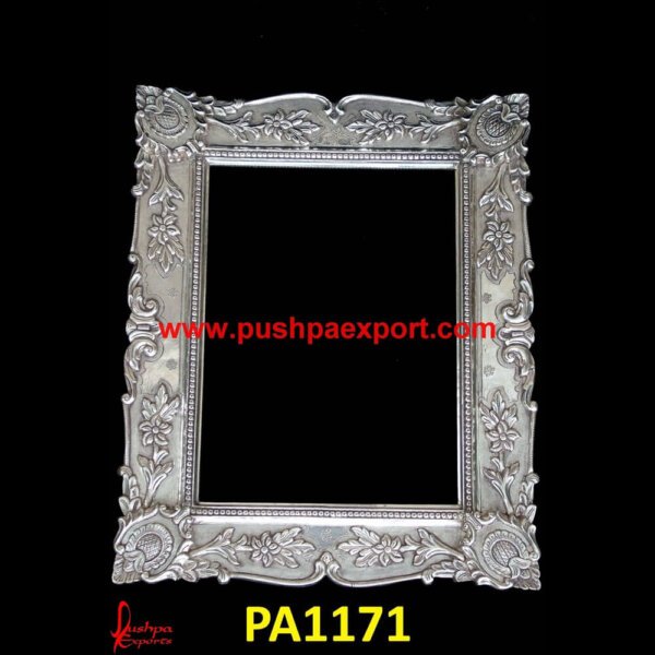 Silver Leaf Picture Frame PA1171 -silver poster frame,silver vanity mirror,silver wall frames,sterling frames,sterling picture frames,sterling silver frame,sterling silver photo.jpg