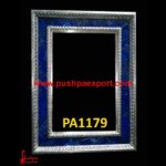 Blue And Silver Carved Mirror Frame