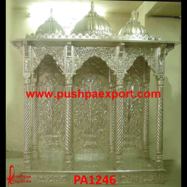 Silver Metal Mandir PA1246 German silver pooja mandir, India carved temple, Silver mandir, Silver temple for home, Silver pooja mandir, Silver plated pooja mandir, Silver mandir for home, Silver coated pooja.jpg