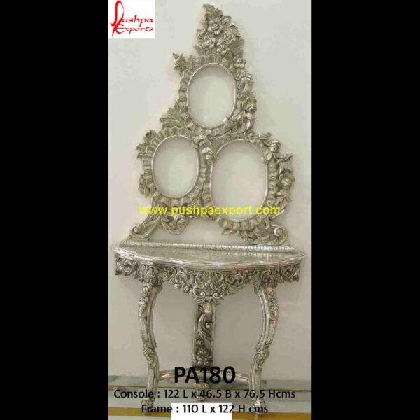 Silver Handicraft Mirror Frame And Dressing Table PA180...Console Gold and silver frames, silver and gold picture frames, silver frame bathroom mirror, silver frame engraved,silver frame full length mirror.jpg