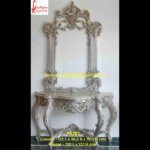 Silver Carving Vanity Mirror Frame And Dressing Table