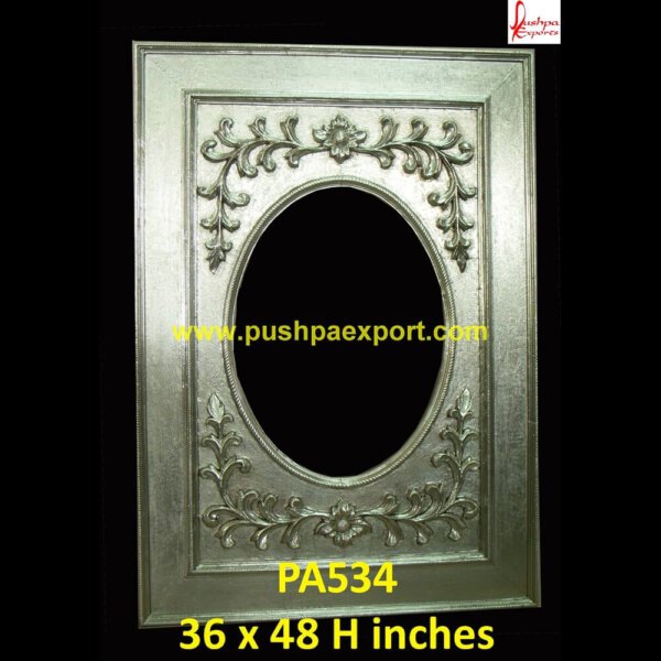 Antique Silver Vanity Picture Frame PA534 - silver frame large mirror,silver frame round mirror,silver frame wall mirror,silver ornate frame,silver picture frames for wall,silver plated frame.jpg