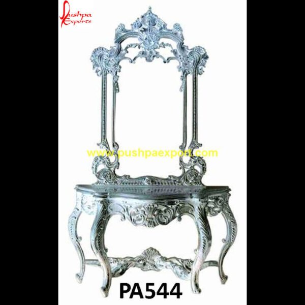 Silver Metal Mirror Frame And Dressing Table PA544 silver mirror frame,silver pictures frame,silver vanity mirror, antique silver picture frame,silver carved mirror frame,vintage silver picture frames.jpg