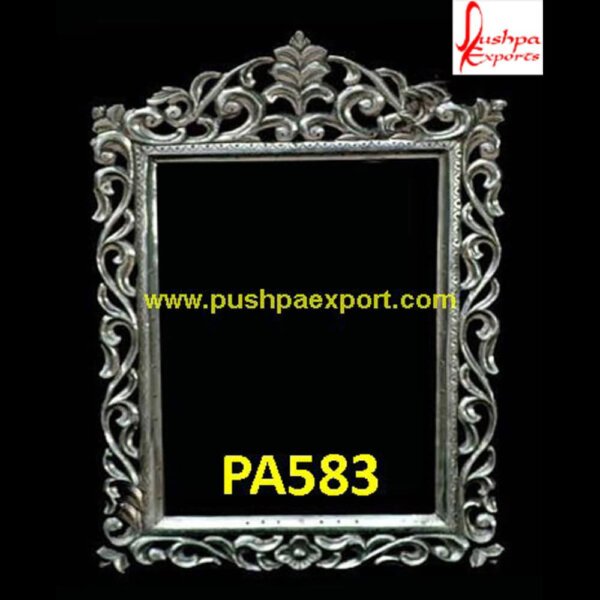 Silver Jali Carving Mirror Frame PA583- silver mirror frame,silver pictures frame,silver vanity mirror, antique silver picture frame,silver carved mirror frame,vintage silver picture frame.jpg
