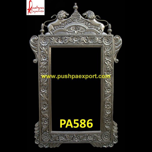 Silver Carved Wall Frame PA586 - silver frame large mirror,silver frame round mirror,silver frame wall mirror,silver ornate frame,silver picture frames for wall,silver plated frame.jpg