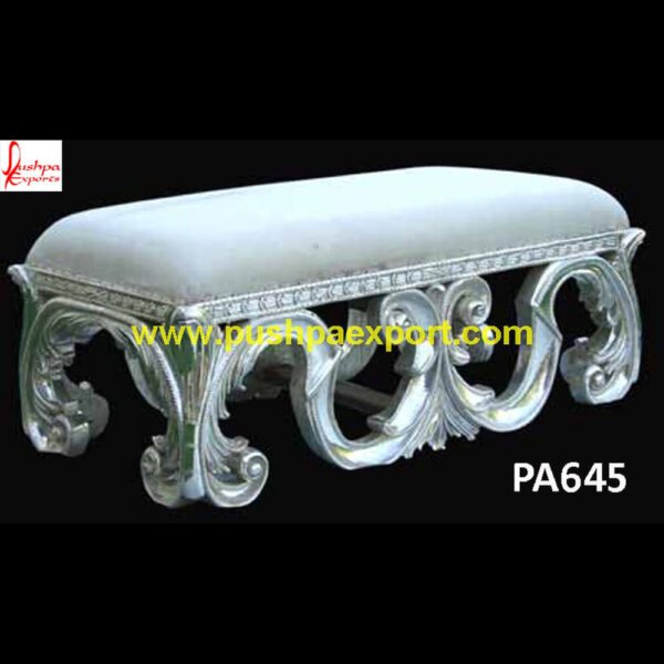 White And Silver Lounger PA645 Carved silver daybed, Carving Lounger, Silver daybeds, Carved indian daybed, Carved teak daybed, Carved wood ottoman, Silver Lounger, Silver carved lounger, Silver day bed.jpg