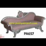 Sofa Style Silver Carved Settee