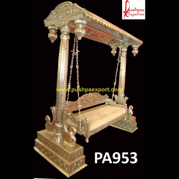 Silver Sheet Covered Jhula PA953 Silver Coated Jhula, German Silver Sheet Covered Swing, Silver Sheet Covered Jhula, Silver Sheet Covered Swing, Silver Carved Jhula, Silver Carving Jhula, Silver Carving Swing.jpg