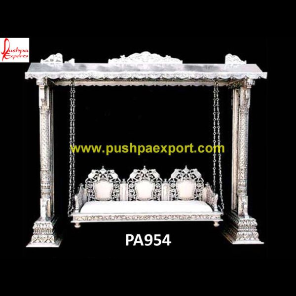 Silver Wooden Carving Swing PA954 Silver Coated Jhula, German Silver Sheet Covered Swing, Silver Sheet Covered Jhula, Silver Sheet Covered Swing, Silver Carved Jhula, Silver Carving Jhula, Silver Carving Swing.jpg