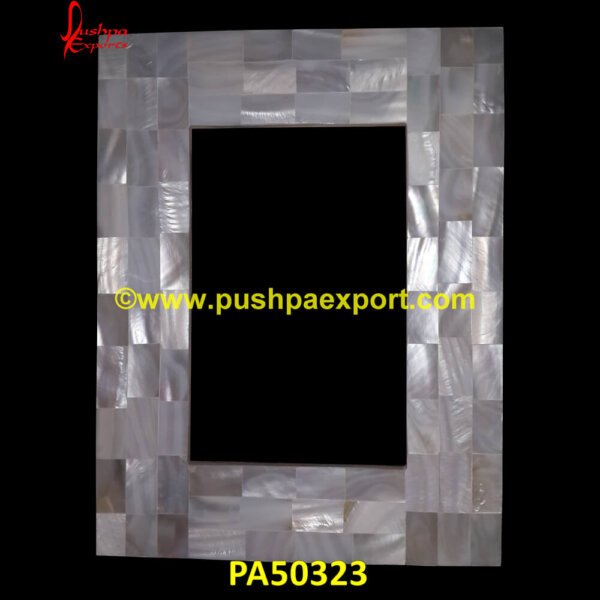 Picture Frame With White MOP Inlay PA50323 Picture Frame With Inlay, Sea Shell Frame, Sea Shell Photo Frame, Seashell Photo Frame, Shell Box Frame, Silver And Pearl Picture Frame, Small Pearl Photo Frame, Wood Inlay Frame, Abalone.jpg