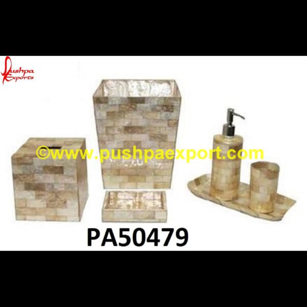 Mother Of Pearl Toiletry Accessory Set PA50479 Mother Of Pearl Soap Dispenser, Wash Basin Set For Bathroom, Inlay Bathroom Set, Mop Bathroom Set, Mop Inlay Bathroom Set, Mop Soap Dish, Mop Soap Tissue Box, Mop Soap Tissue Paper Box.jpg