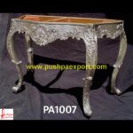 Modern Silver Metal Carving Console Table