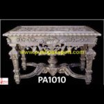 Silver Floral Carving Console Table