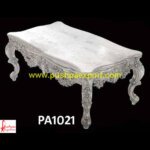 Modern Silver Carved Accent Table