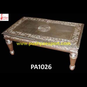 Modern Silver Carved Table