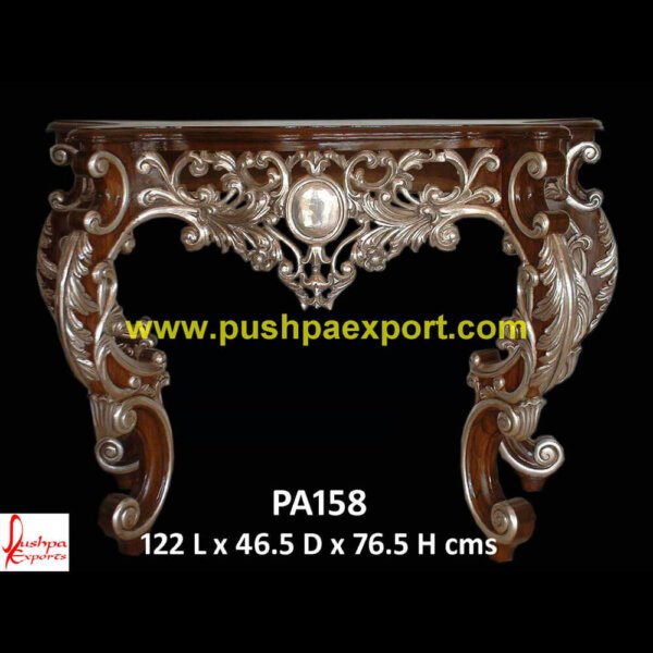 Wood And Silver Carving Table PA158 small silver table,small silver coffee table,silver wood coffee table,silver vanity table,silver vanity desk,silver sofa table,silver glass table,silver glass console table,silver glass coffee ta.jpg