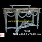 Silver Carving Accent Table