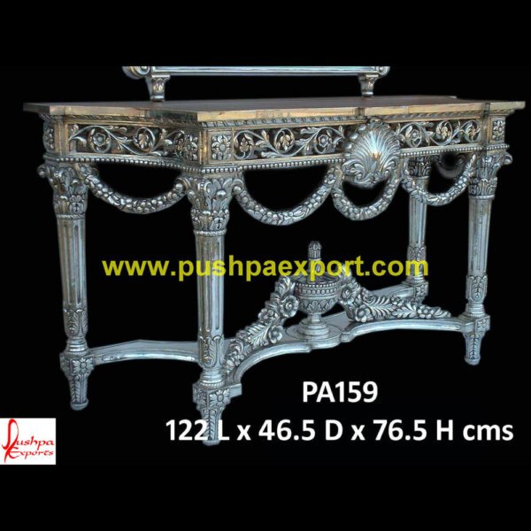 Silver Carving Accent Table PA159 small silver table,small silver coffee table,silver wood coffee table,silver vanity table,silver vanity desk,silver sofa table,silver glass table,silver glass console table,silver glass coffee ta.jpg