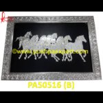 Mother Of Pearl Painting Of Running Horses