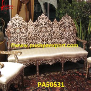 Mother Of Pearl Inlay Three Seater Sofa