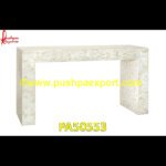 White Mother Of Pearl Inlay Console Table