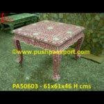 Pink Mother Of Pearl Inlay Coffee Table