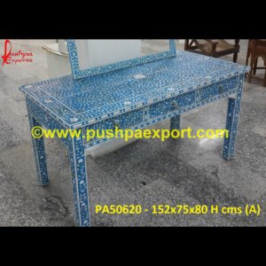 Blue Mother Of Pearl Inlaid Writing Table