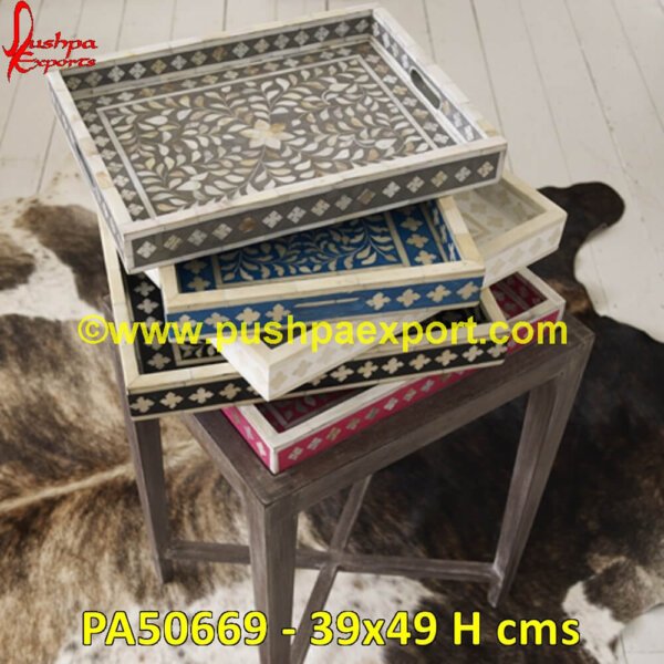 Floral Inlaid MOP Tray PA50669 Small Inlay Tray, Tray With Inlay, Vanity Tray Inlay, White Blue Bone Inlay Tray, White Mother Of Pearl Inlay Rectangular Tray, Wood And Mother Of Pearl Inlay Tray, Wood And MOP Inlay.jpg